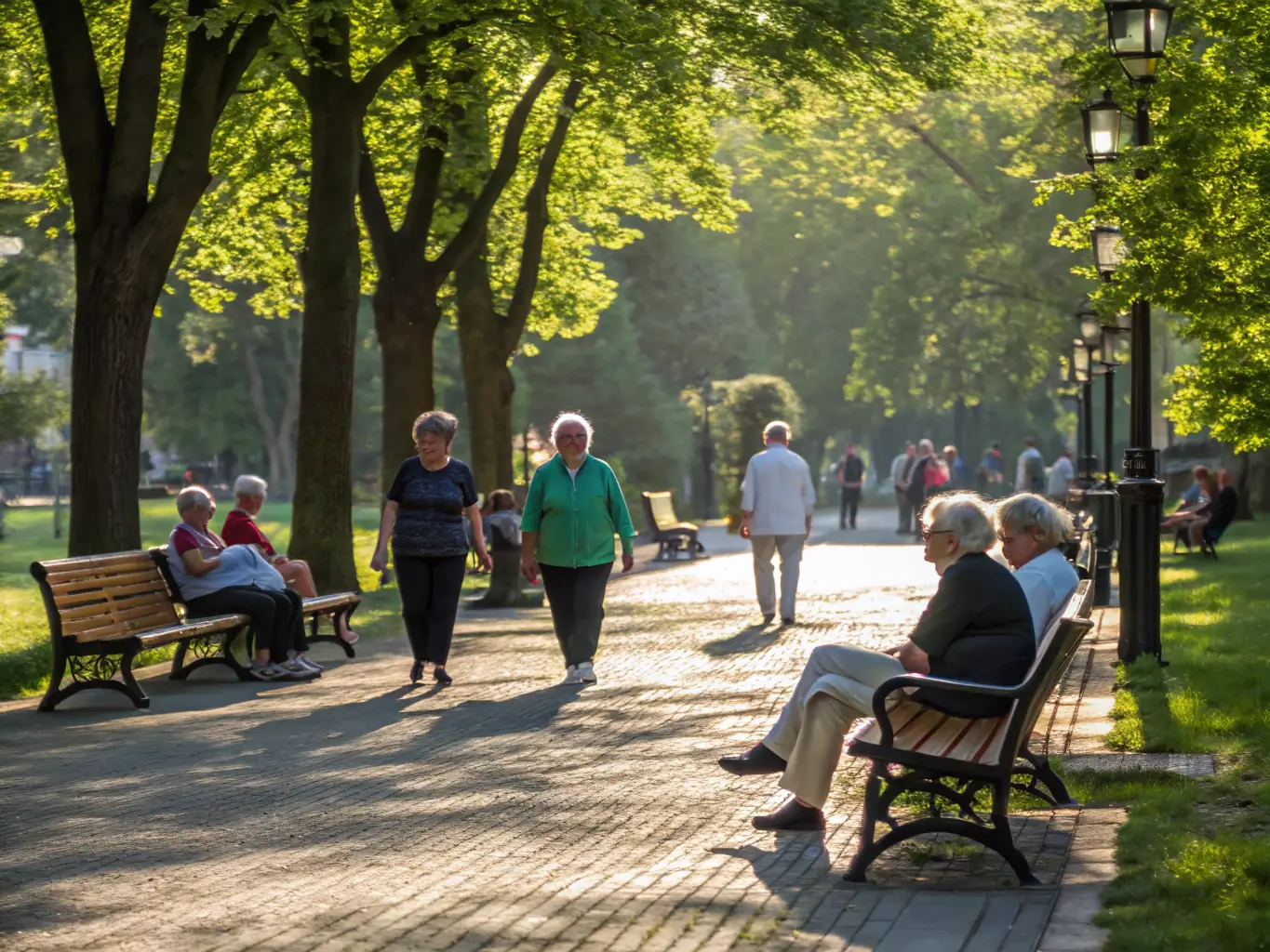An image depicting retirees engaging in a social gathering, highlighting the community aspect of UNIRC's support.