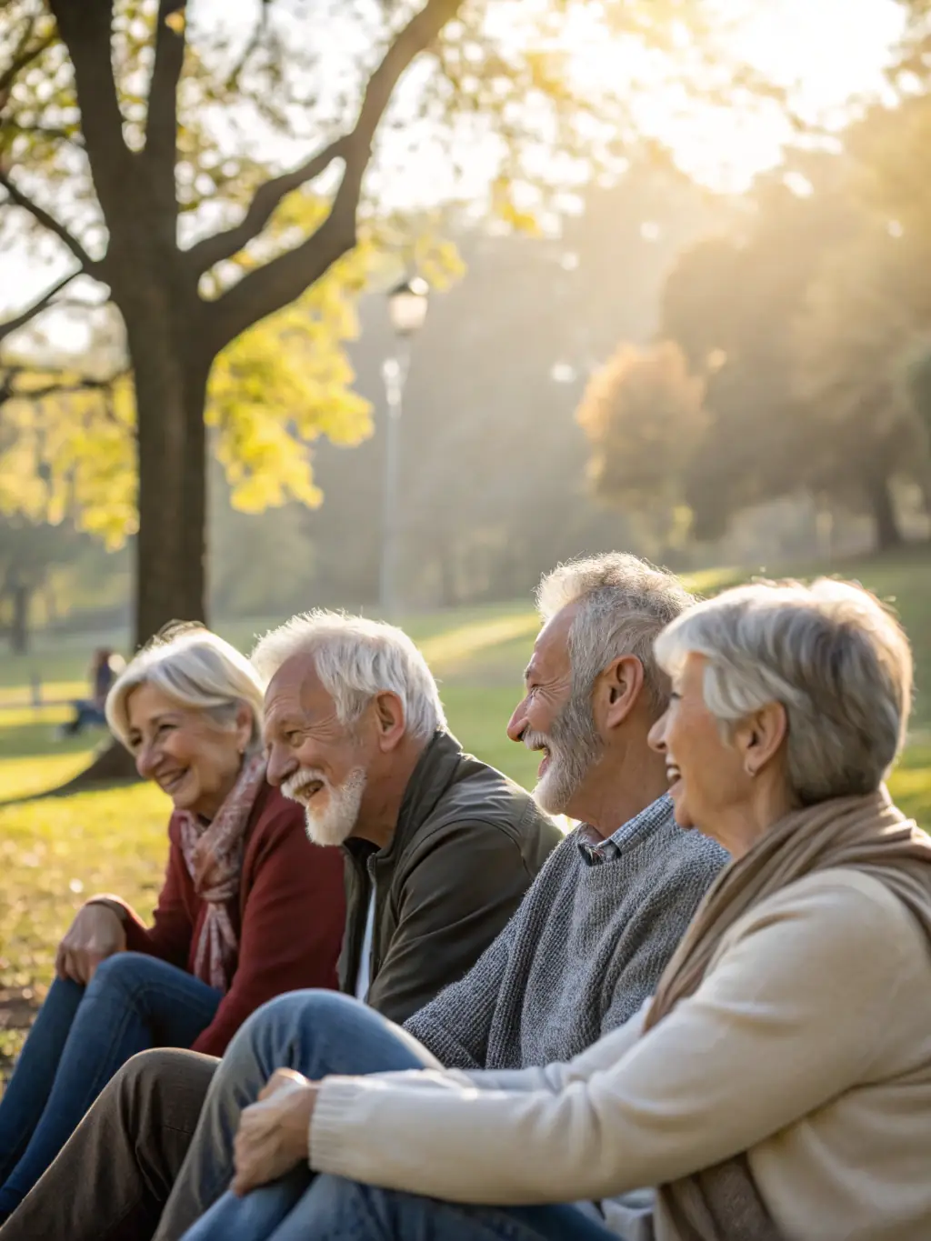 Retirees gathered at a social event organized by UNIRC, enjoying conversation, refreshments, and camaraderie, fostering a sense of community and belonging.